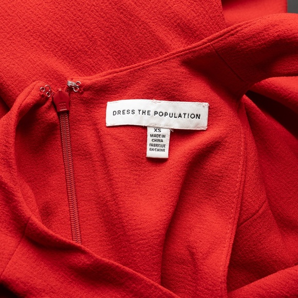 Dress The Population | New! Catalina Dress In Rouge - Picture 3 of 12